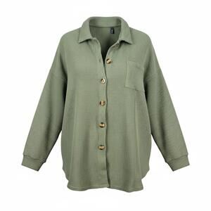 Automet Olive Green Waffle Knit Button-Up Shirt Academia‎ Grannycore Large NEW